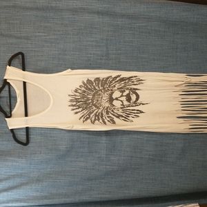 poetry skeleton native american indian tribal print shredded tee shirt